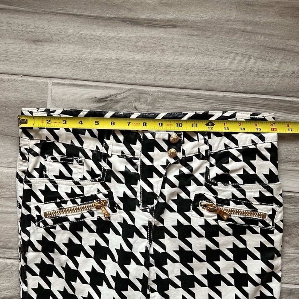 Balmain Skinny Leg Jeans Pants Houndstooth Size Medium With Zippers, Gold Button - Picture 14 of 14
